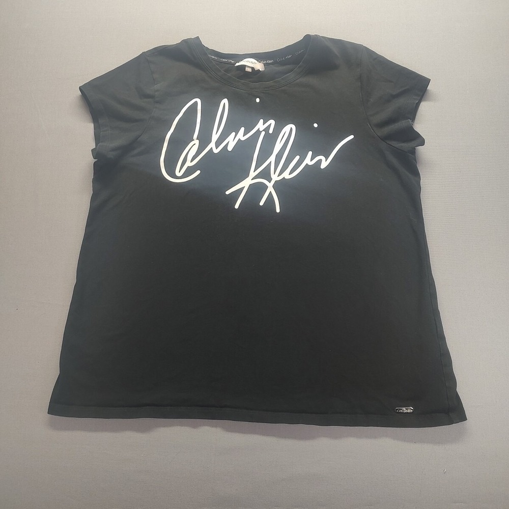 Ladies Calvin Klein T Shirt Size L Black